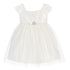 Sweet Kids Baby Girls White Satin Lace Pearl Brooch Flower Girl Dress 6-24M - SophiasStyle.com